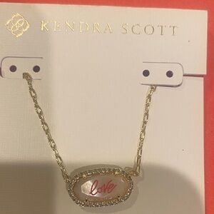 Great gift for Mom ❤️💕Kendra Scott Gold Necklace with Pink Love Accent